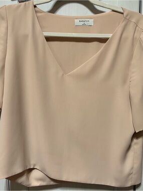 Babaton Aritzia V-Neck Blouse | Short Sleeve | blus/Peach | Size M